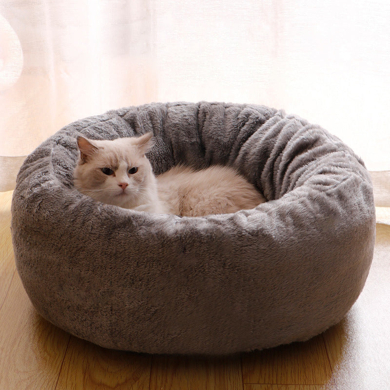 Why Your Pet Deserves the Ultimate Comfort: The Pet Long Plush Donut Round Warm Cushion Bed Mat