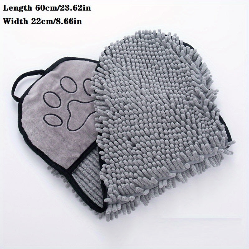 Pet Super Absorbent Microfiber Quick Dry Bath Towel With Hand Pockets