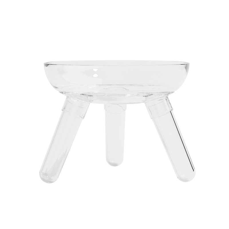 Anti Knock Transparent Glass Feeding Water Bowl Pet Dish
