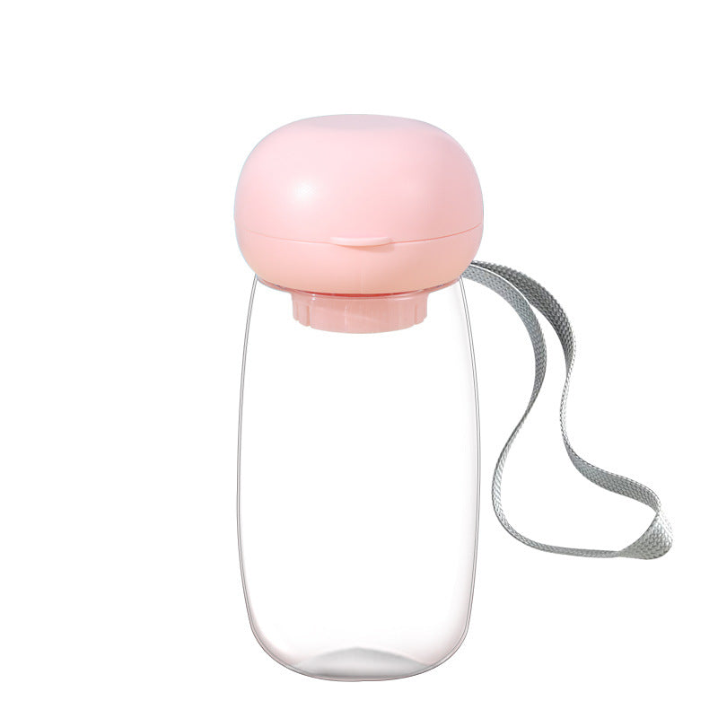 Portable Pet Water Bottle With Lanyard Travel Bowl