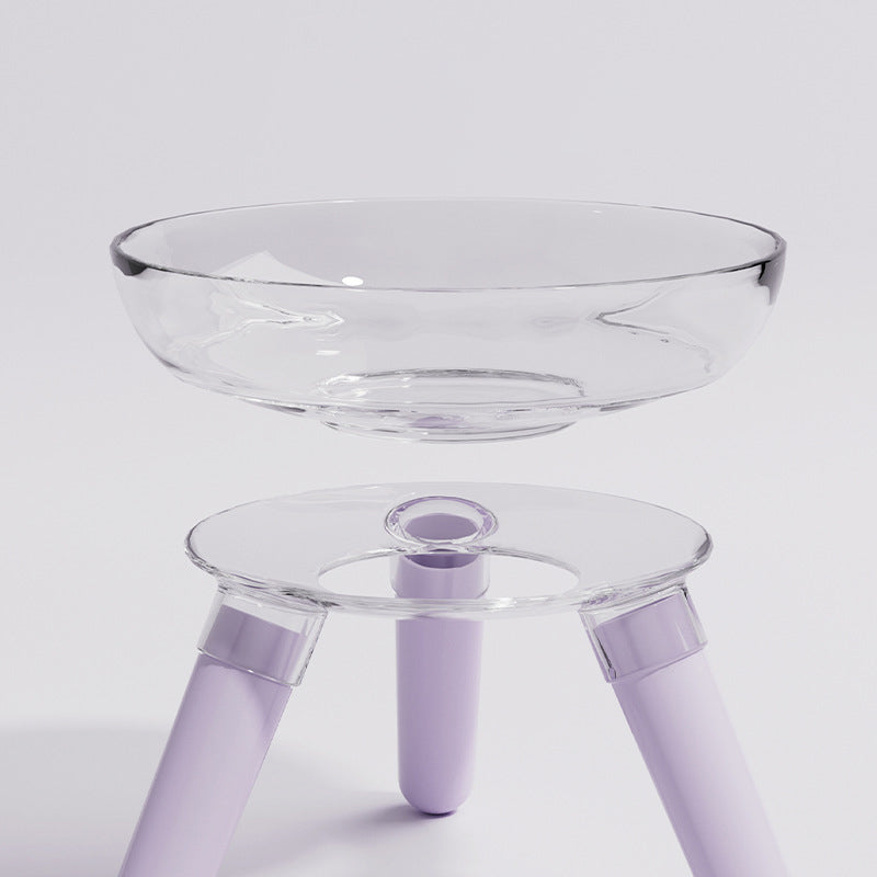 Anti Knock Transparent Glass Feeding Water Bowl Pet Dish