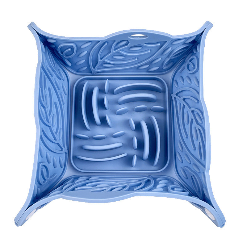 Foldable Silicone Slow Feeding Mat Multi Functional Pet Bowl