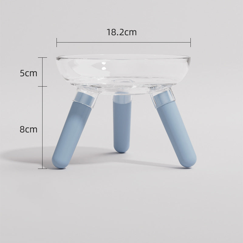 Anti Knock Transparent Glass Feeding Water Bowl Pet Dish