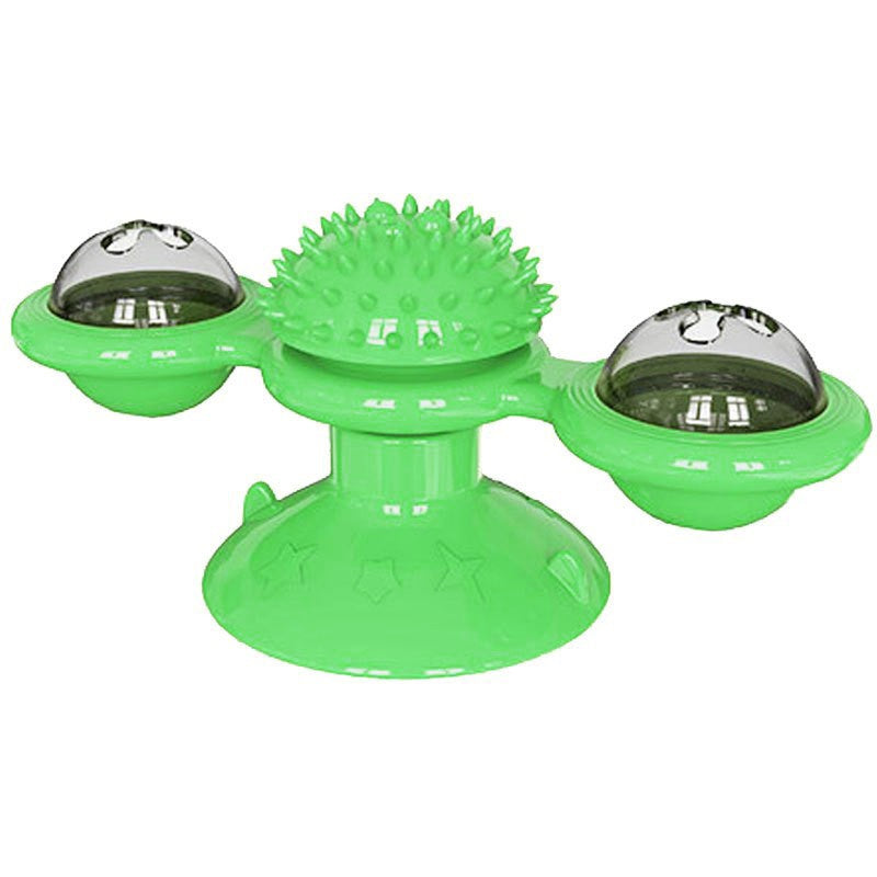 Interactive Pet Catnip Windmill Toy With LED Ball
