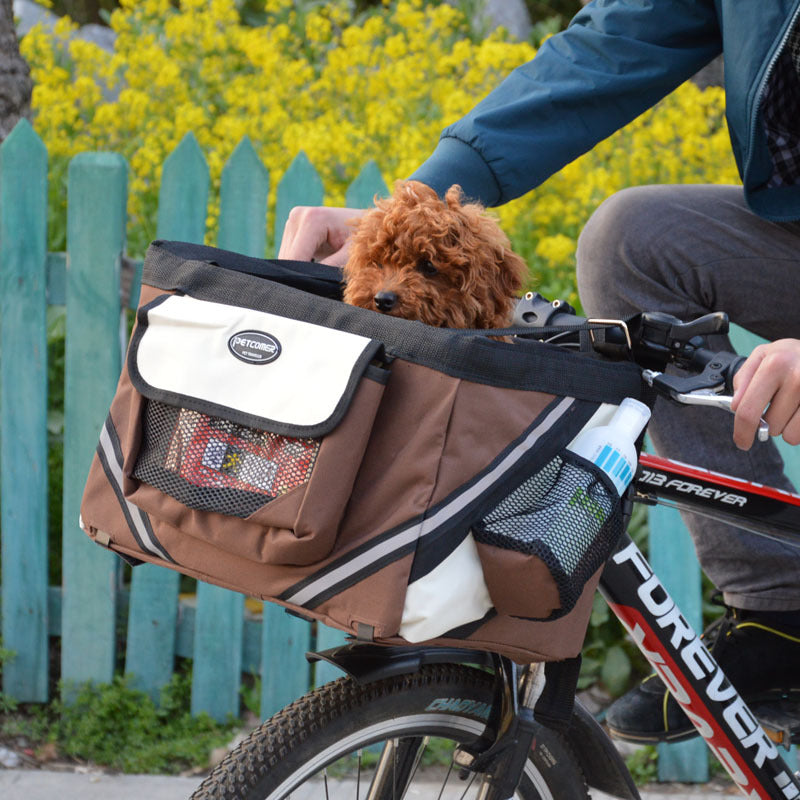 Pet Bicycle Handlebar Front Removable Carrier Basket Bag