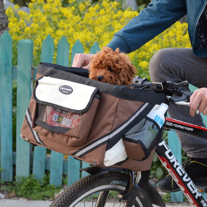 Pet Bicycle Handlebar Front Removable Carrier Basket Bag