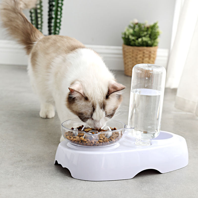 Transparent Plastic Feeding Water Bowl Pet Dish