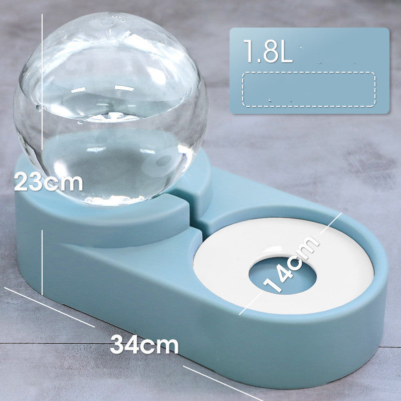 Automatic Pet Feeder Bowl With Water Fountain 1.8L Capacity