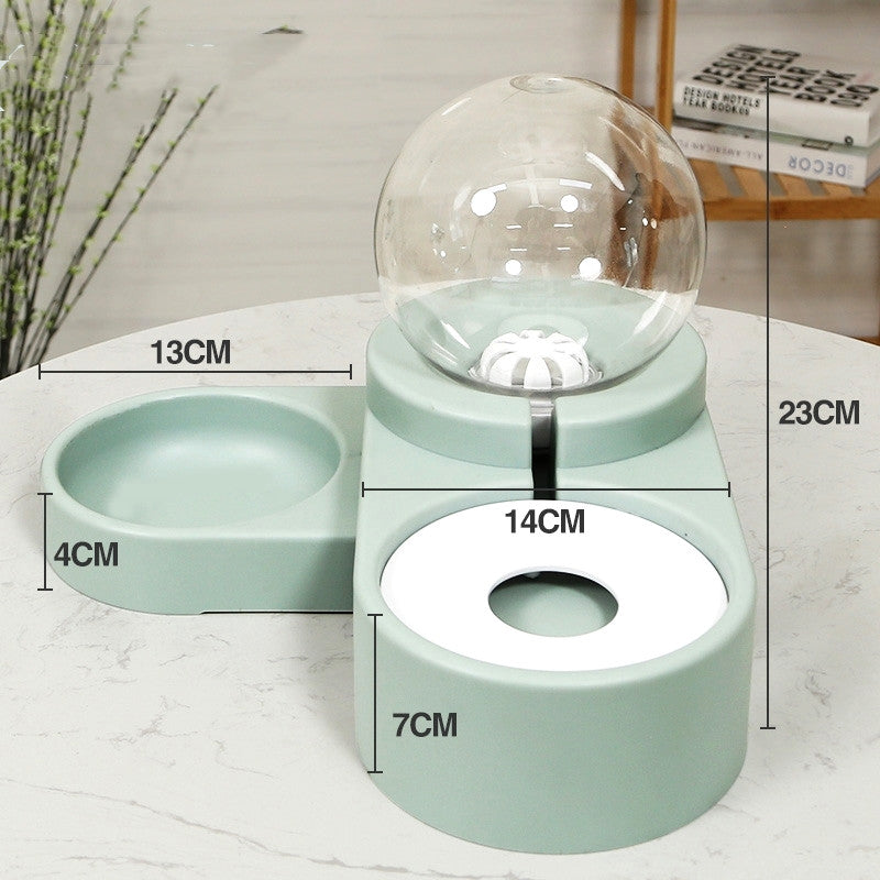 Automatic Pet Feeder Bowl With Water Fountain 1.8L Capacity