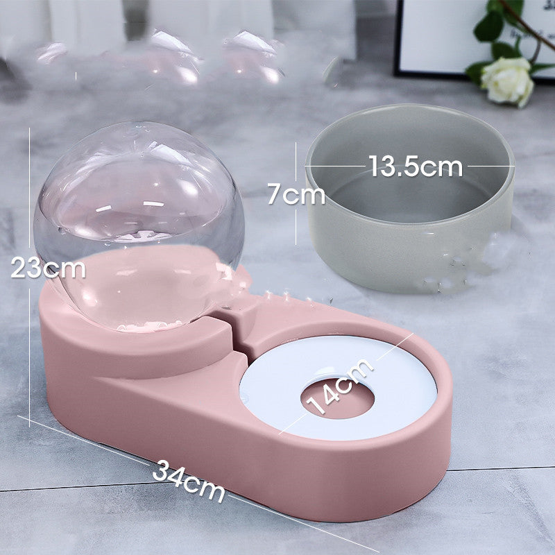 Automatic Pet Feeder Bowl With Water Fountain 1.8L Capacity