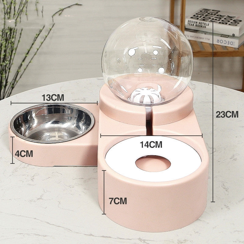 Automatic Pet Feeder Bowl With Water Fountain 1.8L Capacity