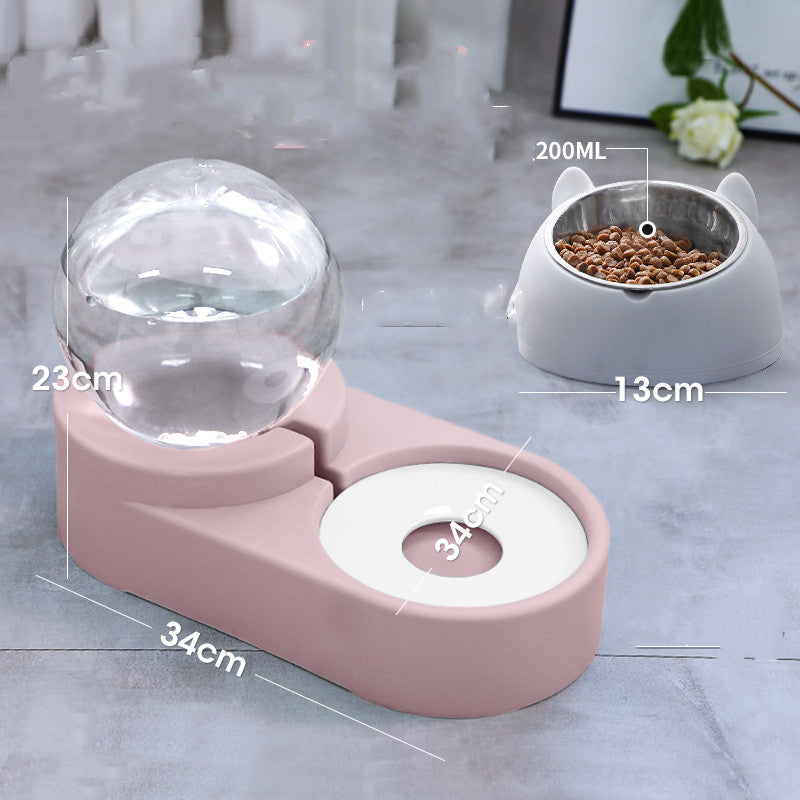 Automatic Pet Feeder Bowl With Water Fountain 1.8L Capacity