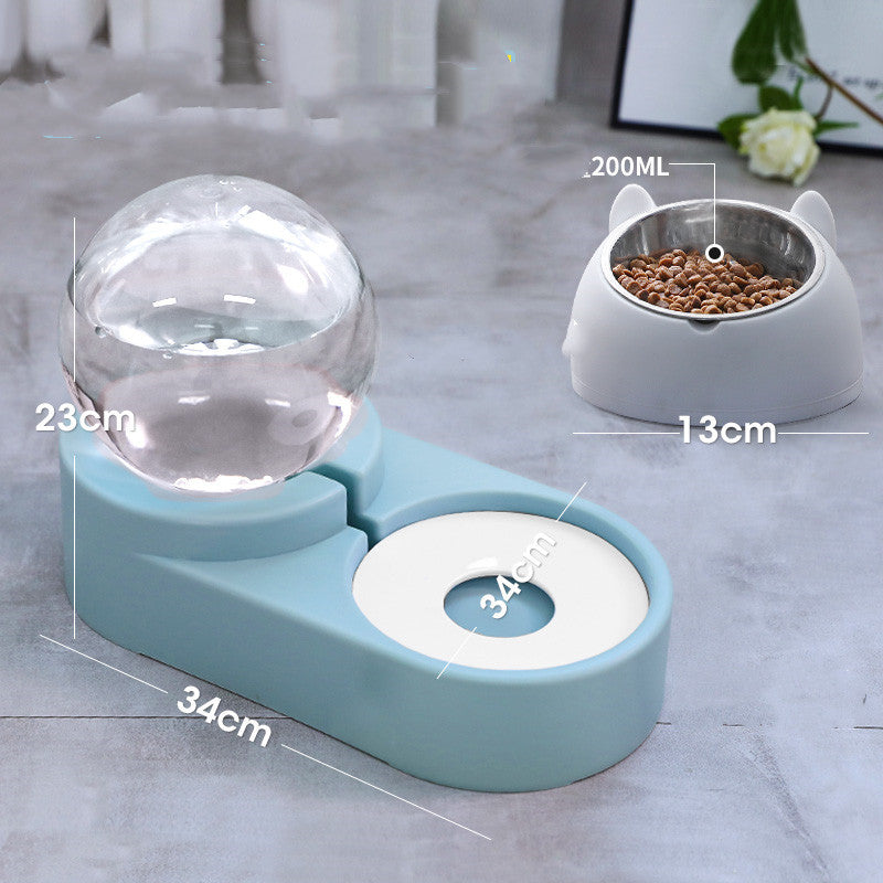 Automatic Pet Feeder Bowl With Water Fountain 1.8L Capacity