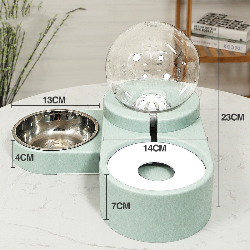 Automatic Pet Feeder Bowl With Water Fountain 1.8L Capacity