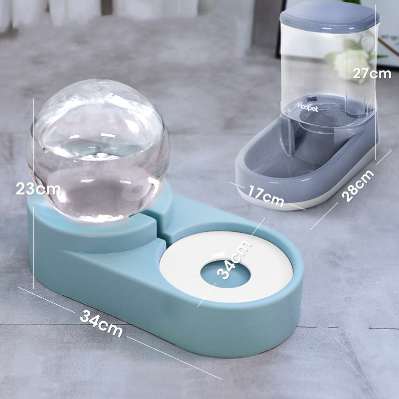 Automatic Pet Feeder Bowl With Water Fountain 1.8L Capacity