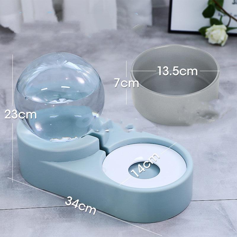 Automatic Pet Feeder Bowl With Water Fountain 1.8L Capacity