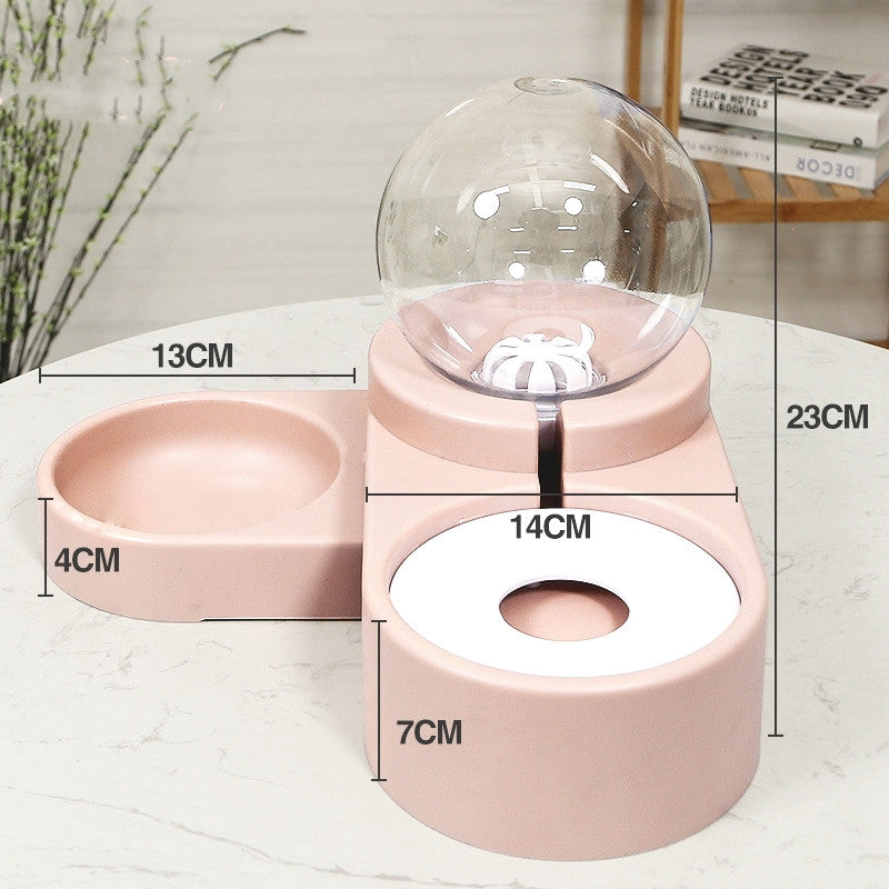 Automatic Pet Feeder Bowl With Water Fountain 1.8L Capacity