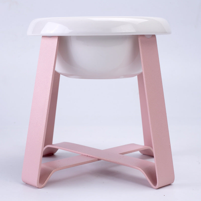 Anti Slip Creative Pet Feeding Bowl With Iron Stand 2 In 1 Food And Water Feeder