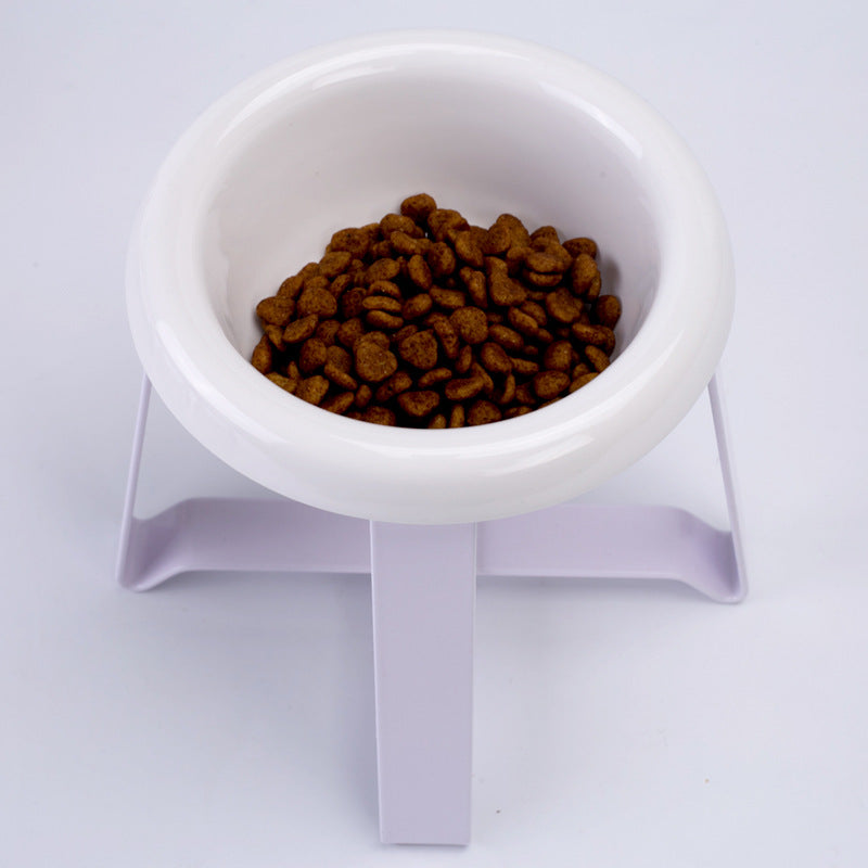 Anti Slip Creative Pet Feeding Bowl With Iron Stand 2 In 1 Food And Water Feeder