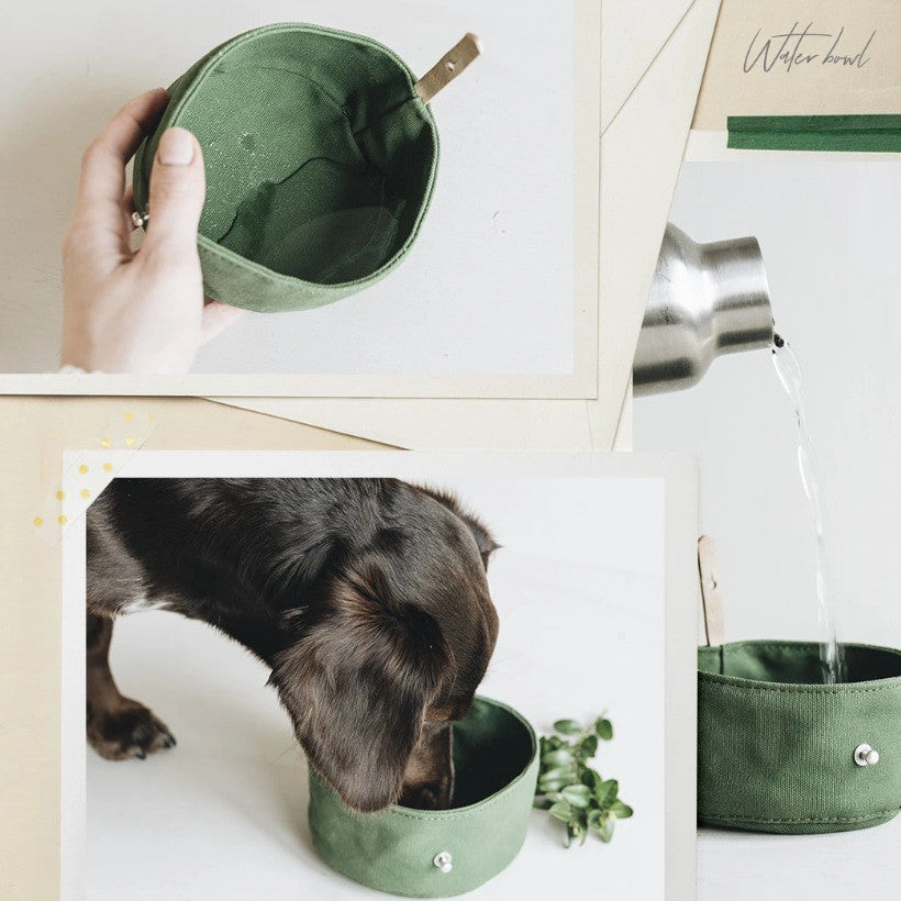 Foldable Canvas Pet Feeding And Water Bowl Portable Travel Set
