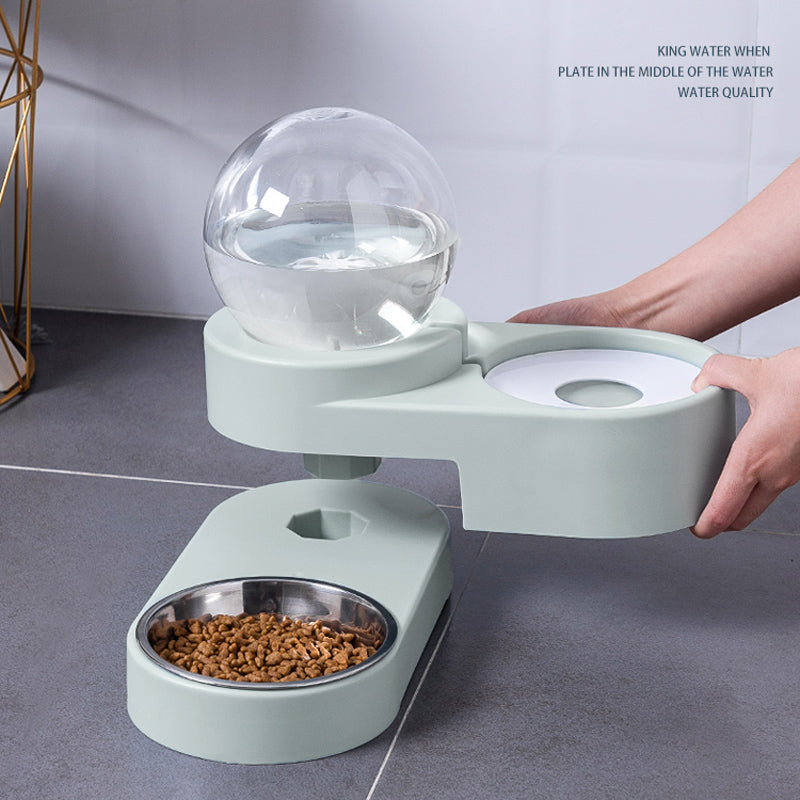 Automatic Pet Feeder Bowl With Water Fountain 1.8L Capacity