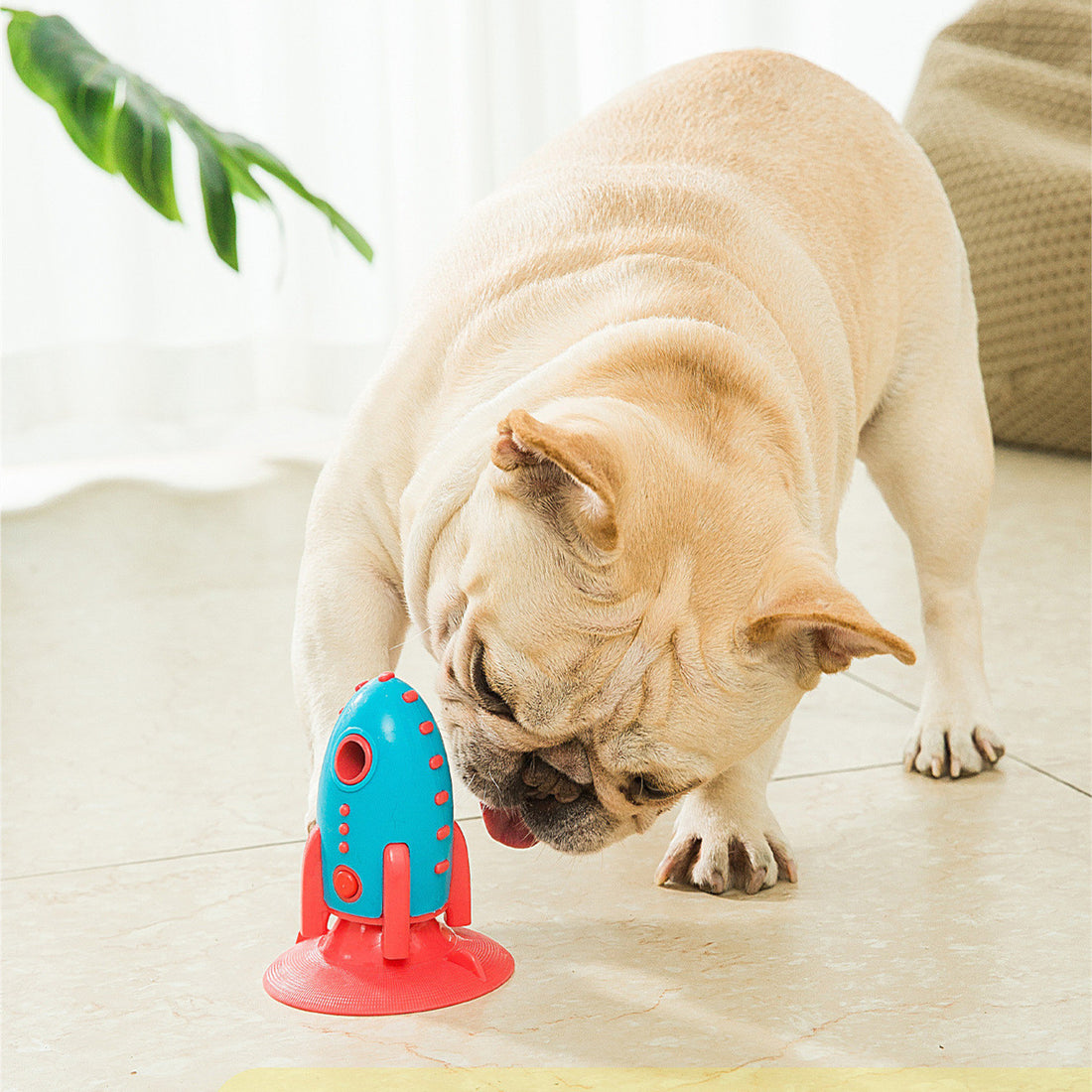 Interactive Rocket Pet Treat Dispensing Chew Toy