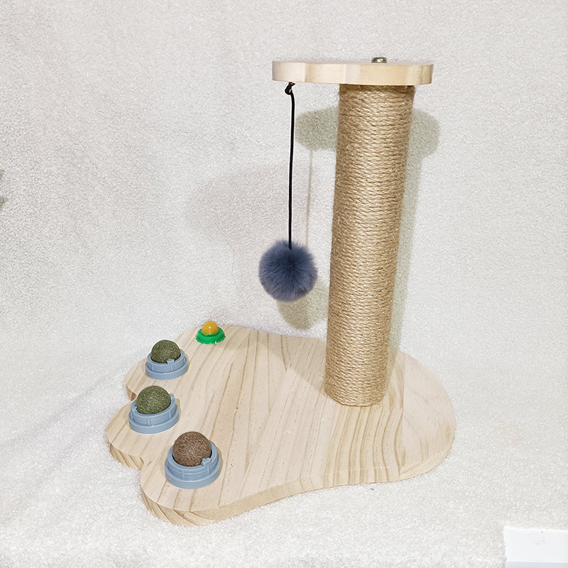 Solid Wood Interactive Pet Turntable And Chew Toy