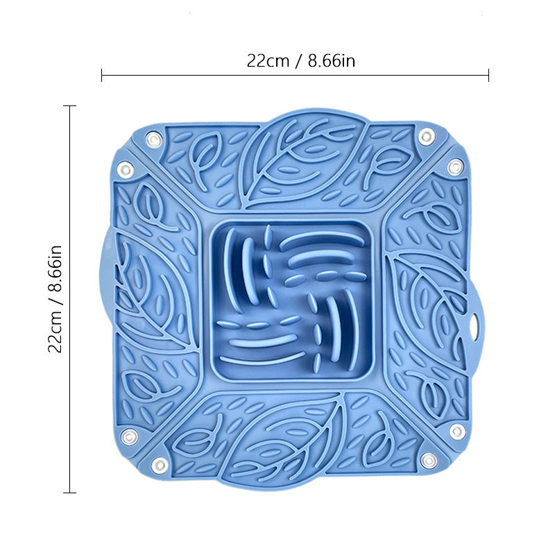 Foldable Silicone Slow Feeding Mat Multi Functional Pet Bowl