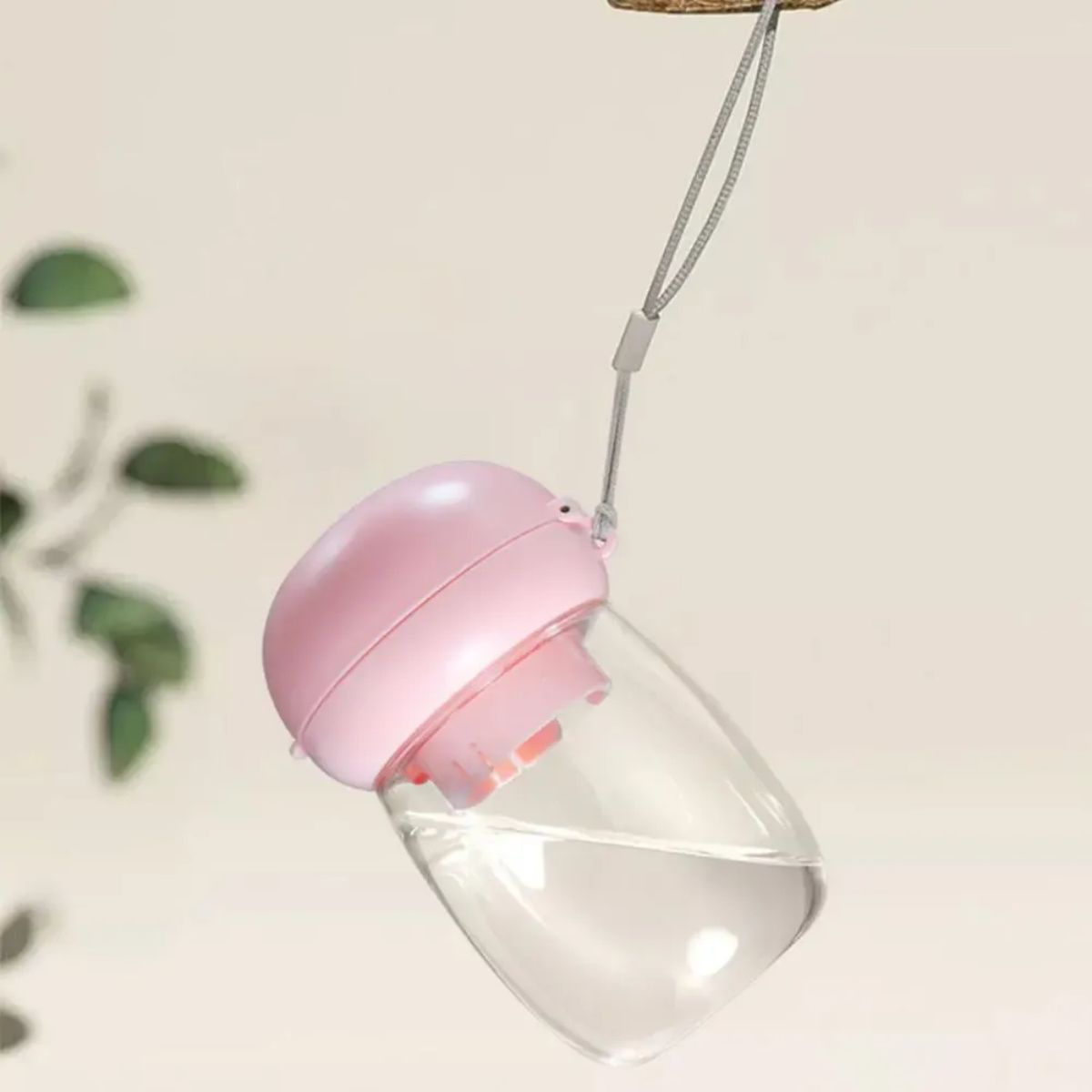 Portable Pet Water Bottle With Lanyard Travel Bowl