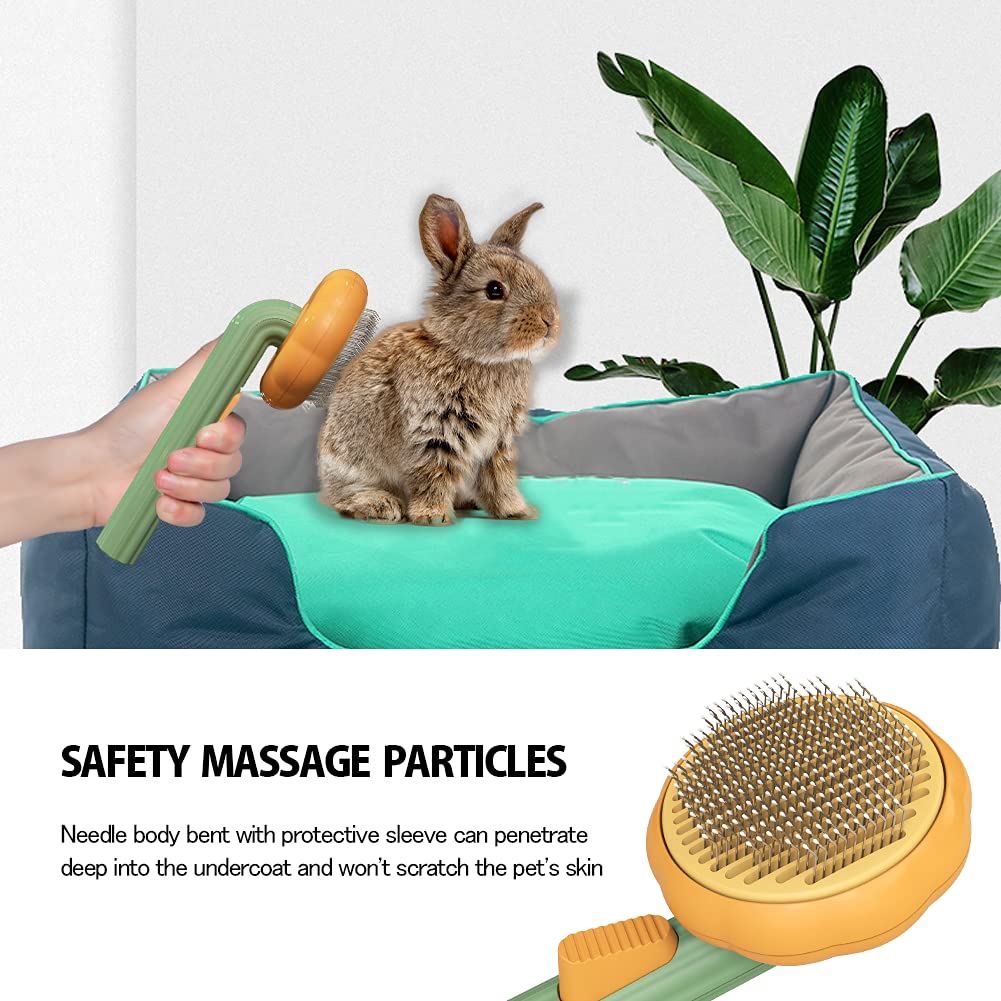 Pumpkin Design Self Cleaning Slicker Grooming Pet Brush