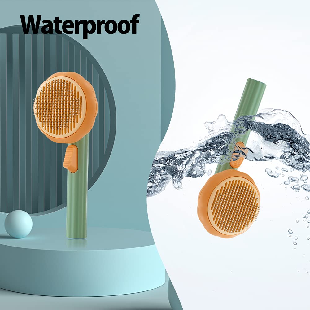 Pumpkin Design Self Cleaning Slicker Grooming Pet Brush