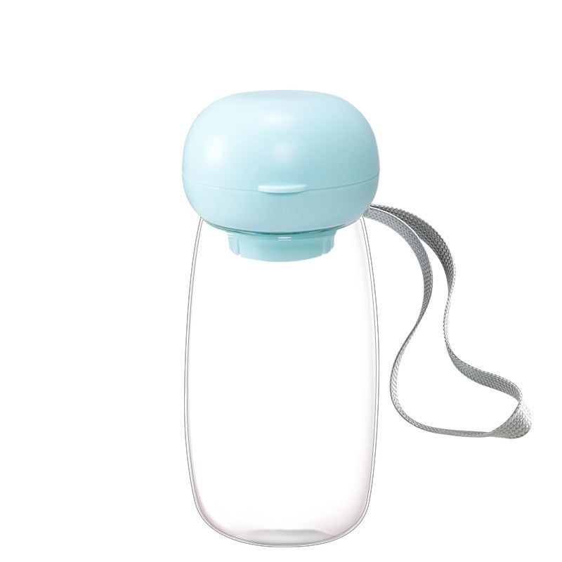 Portable Pet Water Bottle With Lanyard Travel Bowl