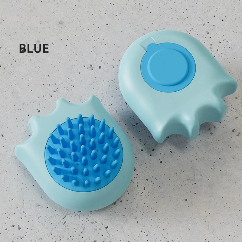 Pet Bath Massage Comb Shampoo Dispensing Cleaning Brush