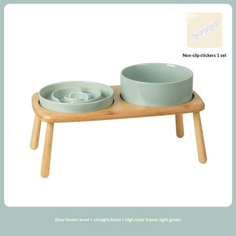 Ceramic Slow Feeding Anti Choking Tip Proof Pet Bowl