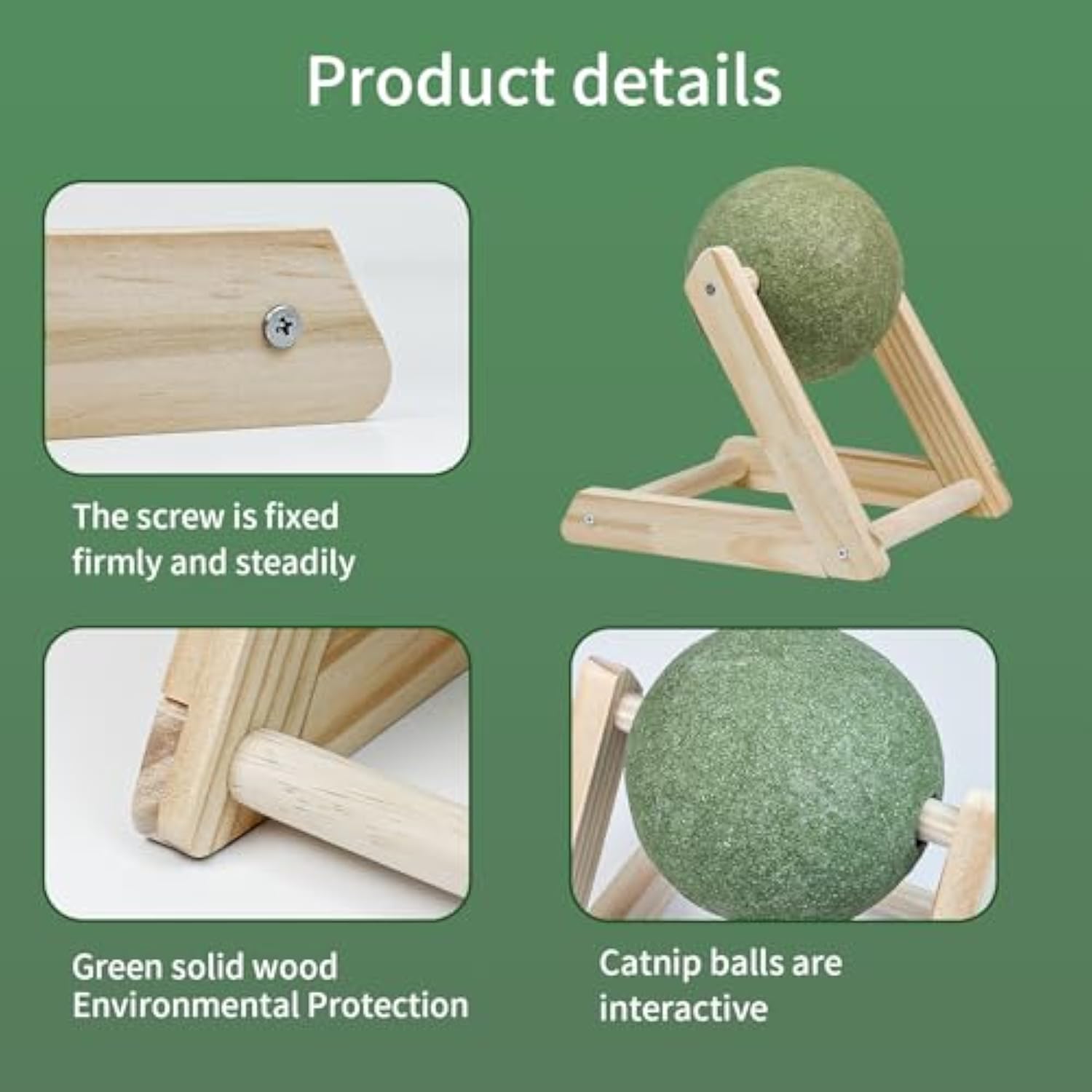 Natural Pet Catnip Balls With Holder Interactive Toy