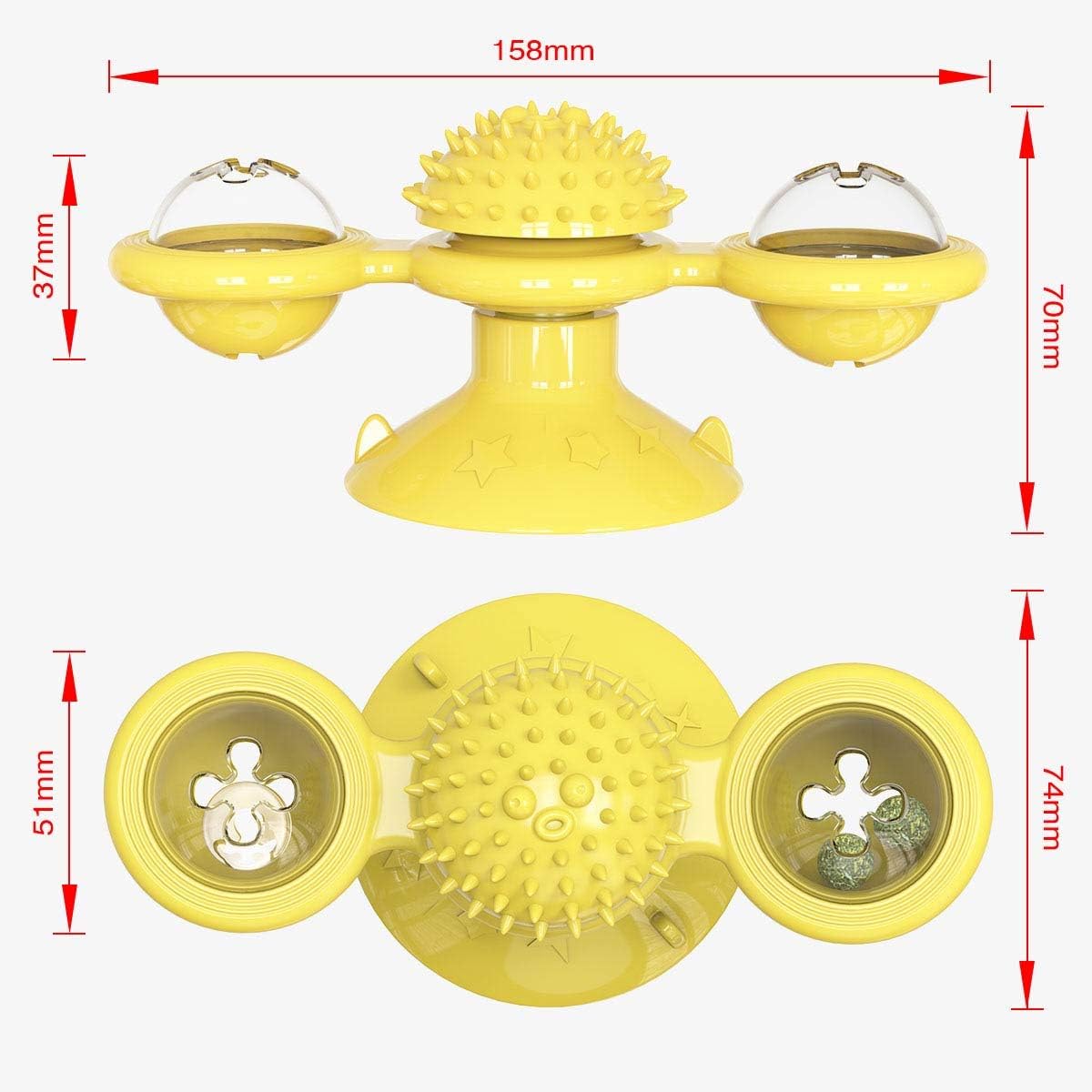 Interactive Pet Catnip Windmill Toy With LED Ball