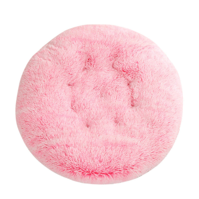 Pet Round Plush Warm Sleep Mat Bed House Cushion