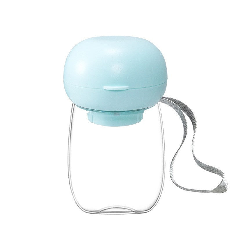 Portable Pet Water Bottle With Lanyard Travel Bowl