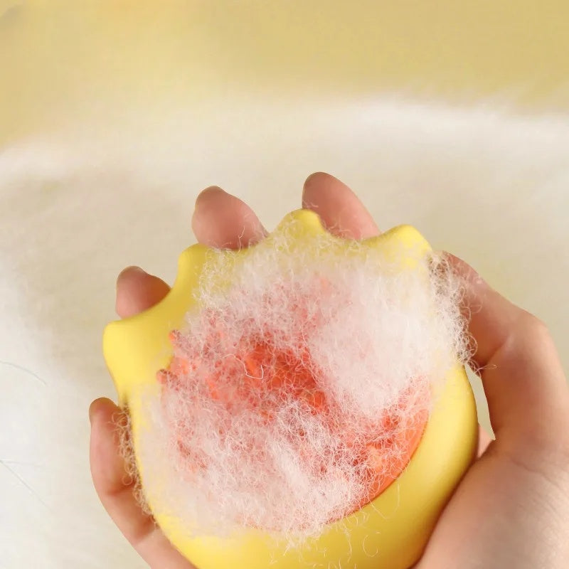 Pet Bath Massage Comb Shampoo Dispensing Cleaning Brush