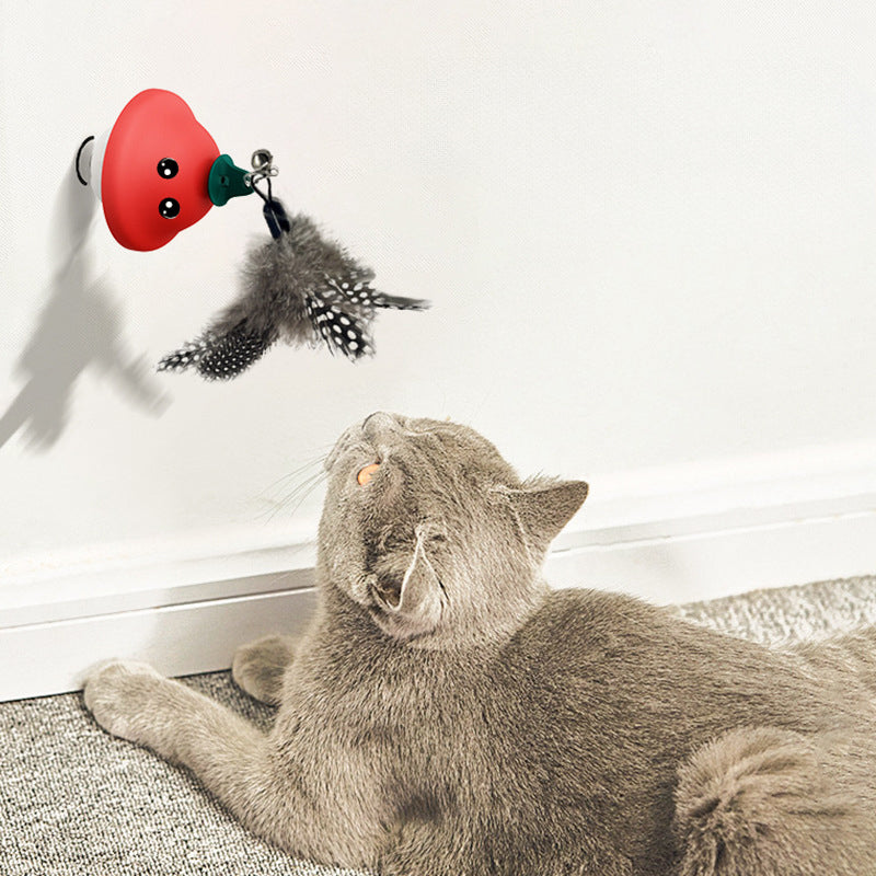 Suction Cup Retractable Wand Pet Teaser Exercise Interactive Toy