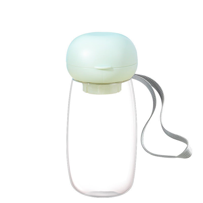 Portable Pet Water Bottle With Lanyard Travel Bowl