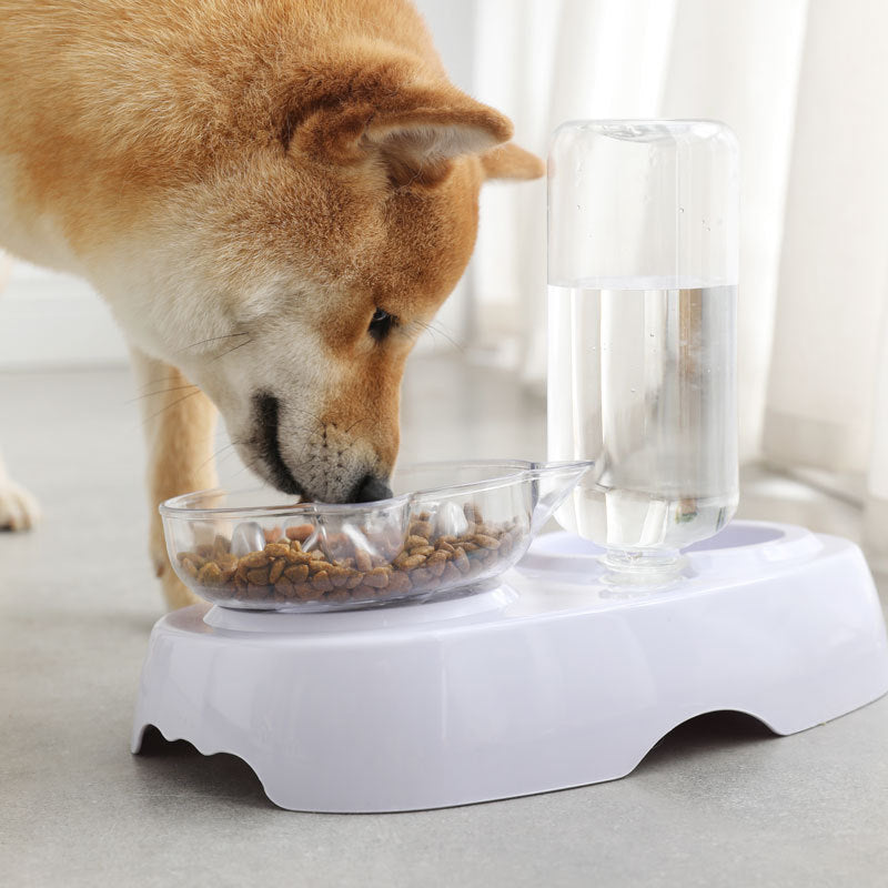 Transparent Plastic Feeding Water Bowl Pet Dish