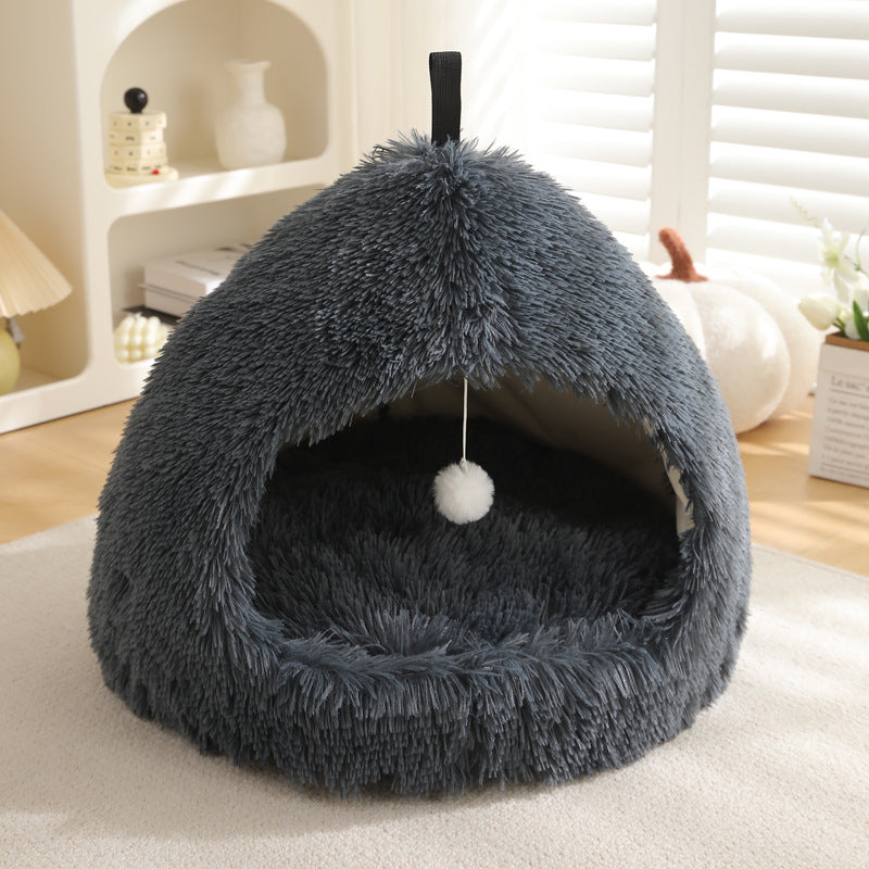 Pet Nest Plush Warm Winter Sleeping Bed