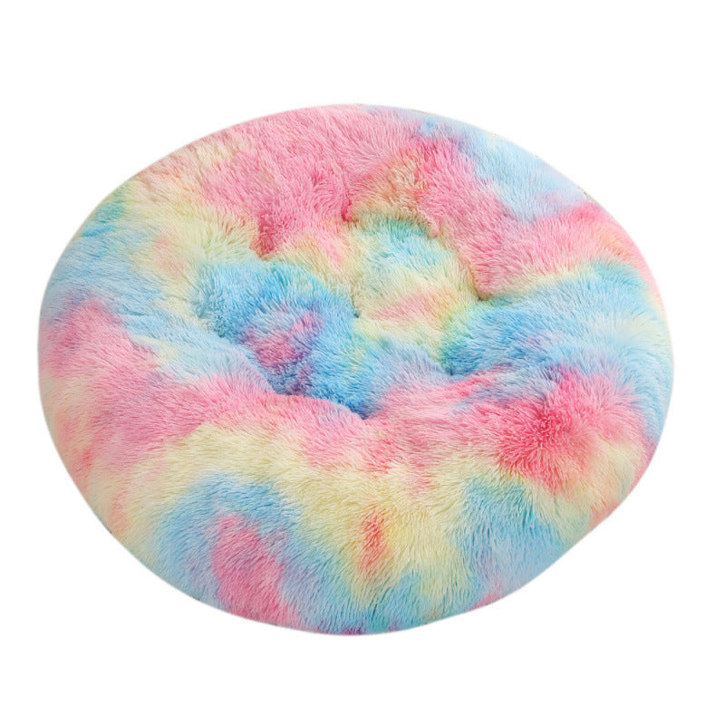 Pet Round Plush Warm Sleep Mat Bed House Cushion