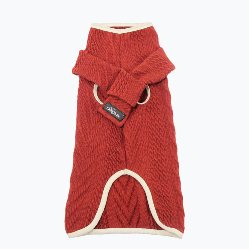 Vintage Style Knit Pet Sweater For Warmth