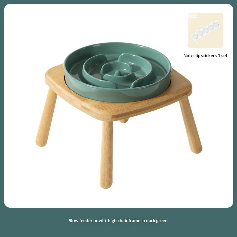 Ceramic Slow Feeding Anti Choking Tip Proof Pet Bowl