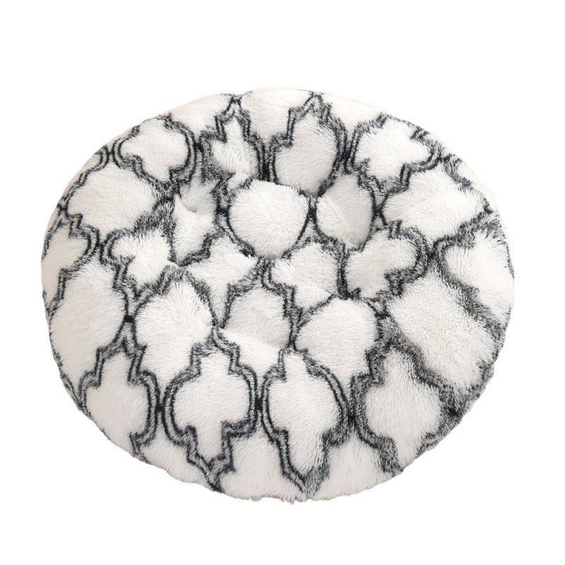 Pet Round Plush Warm Sleep Mat Bed House Cushion