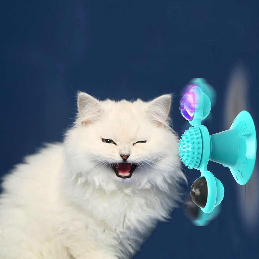 Interactive Pet Catnip Windmill Toy With LED Ball