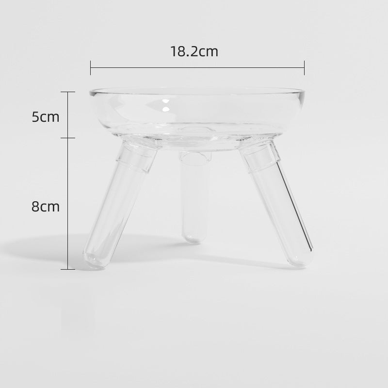 Anti Knock Transparent Glass Feeding Water Bowl Pet Dish