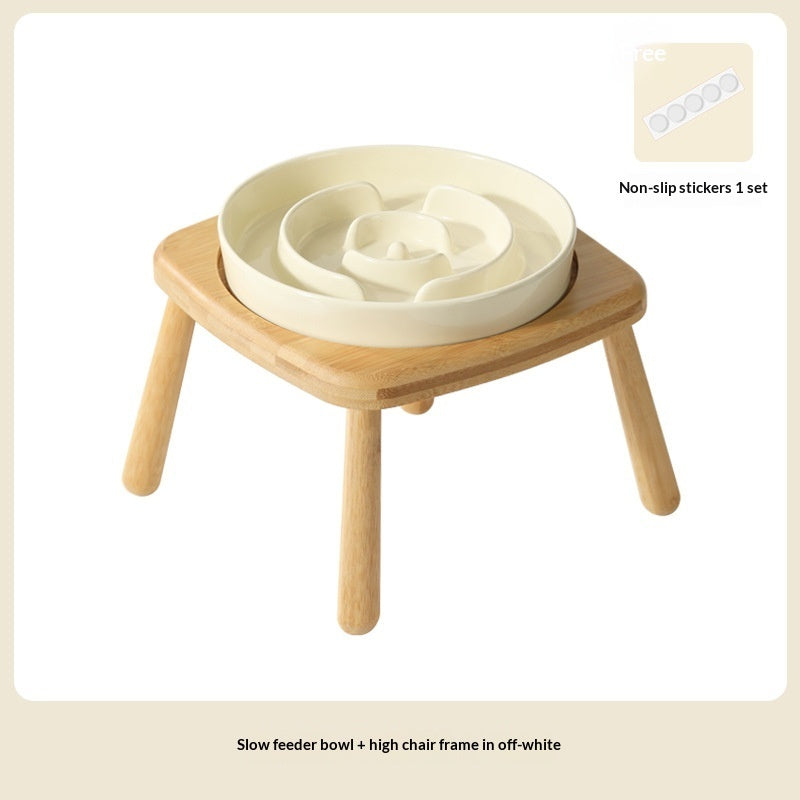 Ceramic Slow Feeding Anti Choking Tip Proof Pet Bowl